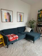 Bank met Poef | Sofacompany | Astha | Donker blauw, Huis en Inrichting, Ophalen, Gebruikt, Minder dan 75 cm, Driepersoons