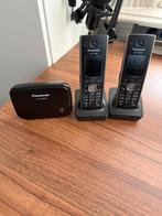 Panasonic basisstation + 2 handsets, Ophalen, Zo goed als nieuw, 2 handsets