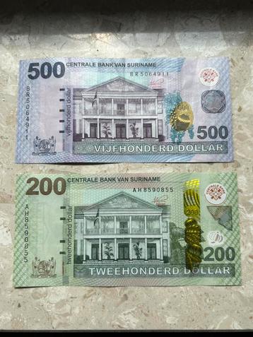 Suriname $ 500 en $ 200 dollar nieuwste biljetten 2024 beschikbaar voor biedingen