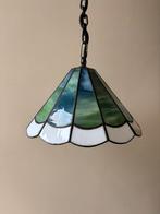 Tiffany hanglamp, lamp, zeegroen/blauw glas in lood, Ophalen of Verzenden