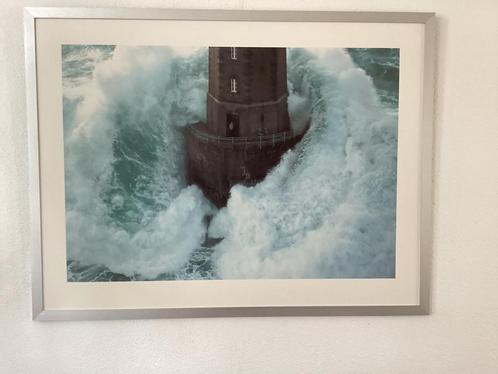 Vuurtoren in zware storm, Huis en Inrichting, Woonaccessoires | Schilderijen, Tekeningen en Foto's, Zo goed als nieuw, Minder dan 50 cm