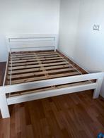Wit Houten Bed  - Tweepersoons 140x200 cm, Ophalen, Wit, Tweepersoons, 140 cm