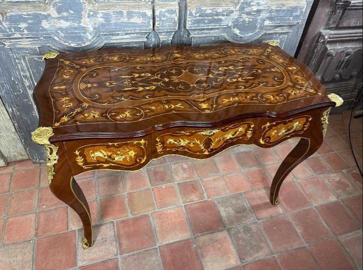 Exclusief Lodewijk XV Frans Bureau Plat - Nieuwstaat, Antiek en Kunst, Antiek | Meubels | Tafels, Ophalen of Verzenden