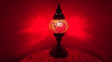 Oosterse Turkse Marokkaanse lamp tafellamp glasmozaiek  beschikbaar voor biedingen