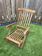 Loungestoel teak, Ophalen, Gebruikt, Teakhout, Inklapbaar
