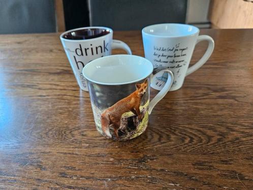 Drie Nieuwe Ongebruikte Drink Bekers/Mokken, Huis en Inrichting, Keuken | Servies, Nieuw, Kop(pen) en/of Schotel(s), Overige stijlen