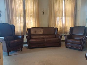 Lederen Zitgroep - Bank en Fauteuils beschikbaar voor biedingen