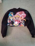 Crop trui, maat XS, Bershka, Sailor Moon,  ZGAN, Zwart, Zo goed als nieuw, Maat 34 (XS) of kleiner, Bershka