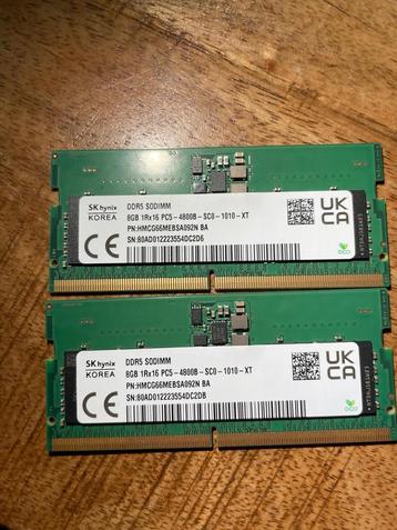 2 x 8Gb DDR5 SODIMM PC5 - 4800B SC0 - 1010 CT beschikbaar voor biedingen