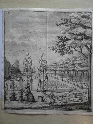 Ets tuinieren in de 18e eeuw Barok Joh. Hermann Knoop 1753 beschikbaar voor biedingen