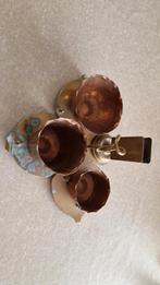 koperen rokersset luciferhouder plus 3 potjes, Ophalen of Verzenden, Koper