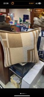 170*135 Deken kussen set hermes cashmere wool tan, Ophalen of Verzenden, Nieuw