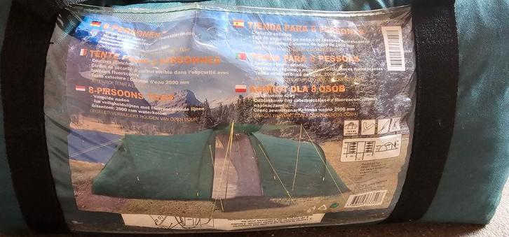 Ruime 8-persoons familietent – incl stokken + haringen, Caravans en Kamperen, Tenten, Gebruikt, Ophalen