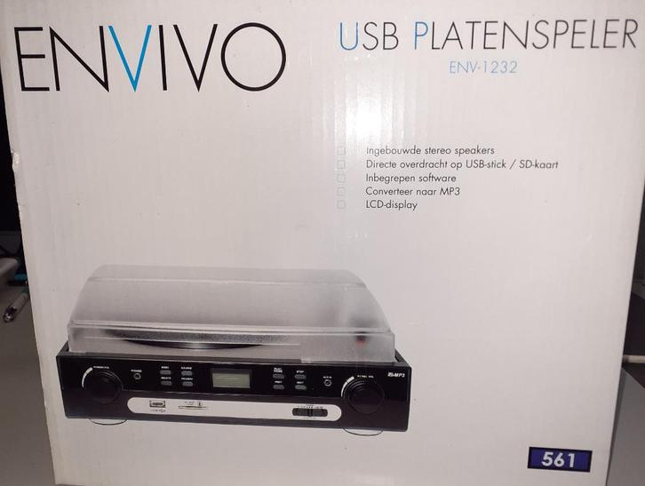Envivo ENV-1232 USB Platenspeler/recorder, Audio, Tv en Foto, Platenspelers, Zo goed als nieuw, Platenspeler, Overige merken, USB-aansluiting