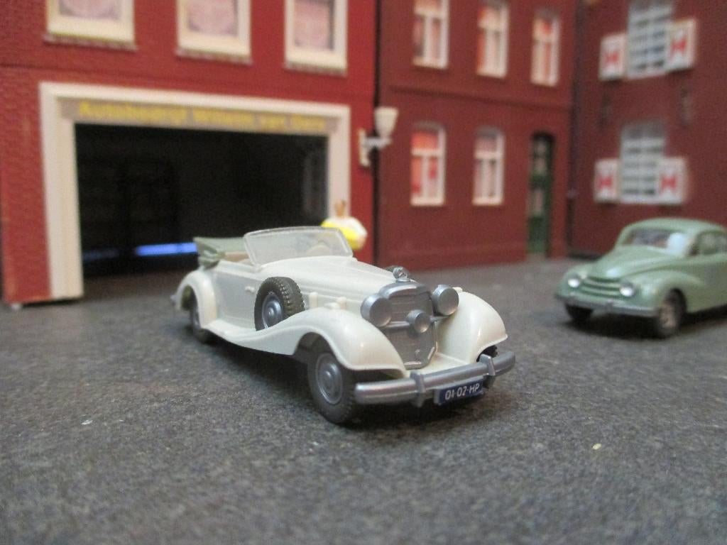 1936 -1940 Mercedes Benz W29 540K - Wiking grauweiss / groen, Ophalen of Verzenden, Zo goed als nieuw, Auto, Wiking