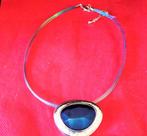 Prachtig collier met Blue Fire Rainbow Moonstone/45/50cm, Nieuw, Met edelsteen, Zilver, Verzenden