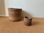 Plantenmand zeegras 2 stuks, Rond, Ophalen of Verzenden, Zo goed als nieuw, Aardewerk