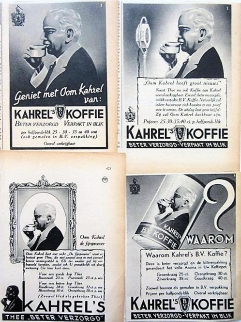 34 vintage reclames koffie thee 1931-59 koffieproducten, Verzamelen, Merken en Reclamevoorwerpen, Ophalen