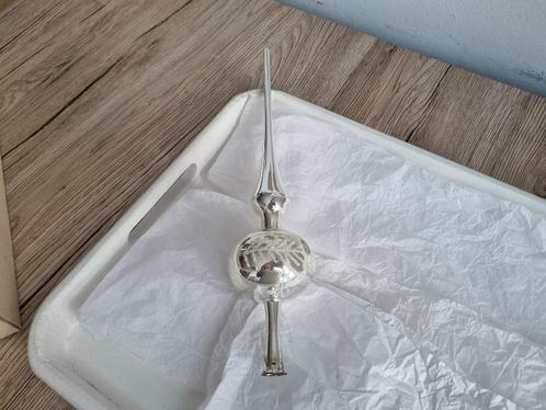 Vintage Kerstboom Piek Zilver Gesuikerd en Glitter in Doos, Diversen, Kerst, Gebruikt, Verzenden