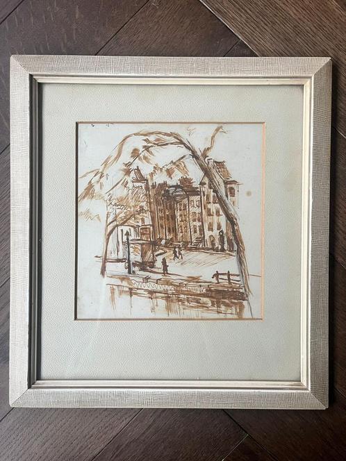 Tekening met inkt begin 20e eeuw!, Antiek en Kunst, Kunst | Tekeningen en Foto's, Ophalen of Verzenden