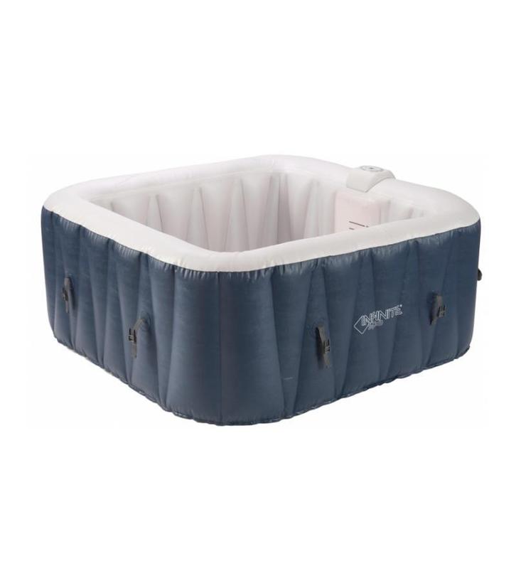 Infinite opblaasbare spa Champion 600 4-persoons vierkant, Tuin en Terras, Bubbelbaden en Hottubs, Zo goed als nieuw, Filter, Ophalen