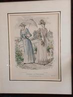 Antieke gravure franse modeprent,  19e eeuw,, Antiek en Kunst, Ophalen of Verzenden