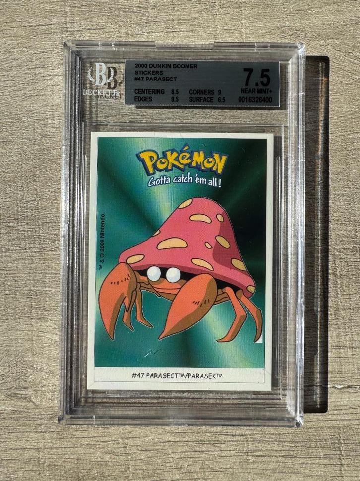Pokemon Dunkin Boomer - 2000 - 47 Parasect - BGS7.5 near min, Hobby en Vrije tijd, Verzamelkaartspellen | Pokémon, Zo goed als nieuw