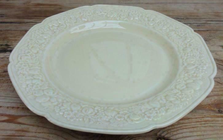 Grote gele Engelse Crown Ducal Florentine schaal, 31 cm, Antiek en Kunst, Antiek | Servies los, Ophalen of Verzenden