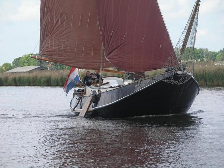 Mooi gelijnde 12,6 m Hoogaars (opknapper), Watersport en Boten, Platbodems, Gebruikt, 12 meter of meer, Staal, Diesel, Ophalen