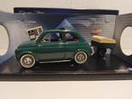 Fiat 500 L Holiday dark green & aanhanger Solido 1:17 KRD, Ophalen of Verzenden, Zo goed als nieuw, Auto, Solido