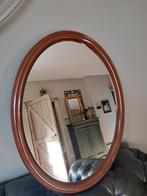 Vintage bruine spiegel, Ophalen of Verzenden, Zo goed als nieuw, Minder dan 100 cm, Ovaal