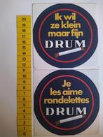 Twee leuke oude stickers.  DRUM SHAG., Verzamelen, Ophalen of Verzenden, Zo goed als nieuw