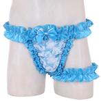 Blauwe sissy string / slip onderbroek sexy gay maat M L XL, Verzenden, Blauw, Slip