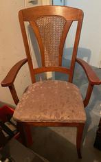 8 x Vintage Houten Stoel met Armleuningen, Huis en Inrichting, Stoelen, Ophalen, Gebruikt, Bruin, Eén