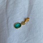 Vintage hanger 18 karaat goud smaragd steen, Sieraden, Tassen en Uiterlijk, Kettinghangers, Verzenden, Zo goed als nieuw, Goud