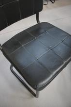 4 x eetkamerstoel sledestoel NELSON Jess design metaal leer, Ophalen, Gebruikt, Zwart, Vier