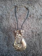 Nieuw ketting Zwart koordje & Zilverkleur hanger, Ophalen of Verzenden, Nieuw, Zwart, Overige materialen