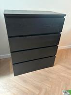 Ladekast IKEA Malm 4 lades zwart, Ophalen, 50 tot 100 cm, Zo goed als nieuw, 3 of 4 laden