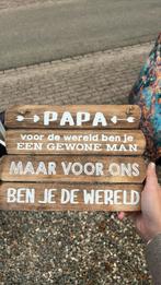 Houten bordje papa, Huis en Inrichting, Woonaccessoires | Tekstborden en Spreuken, Ophalen of Verzenden, Zo goed als nieuw
