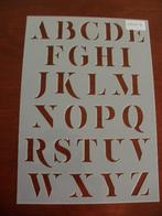 0254D-9-HERBRUIKBAAR KUNSTOF SJABLOON –ALFABET HOOFDLETTERS, Ophalen of Verzenden, Nieuw, Materiaal