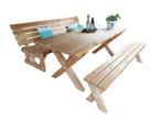 picknicktafel met losse banken parkset xpoot DOUGLAS HOUT, Ophalen of Verzenden, Nieuw, Rechthoekig, Hout