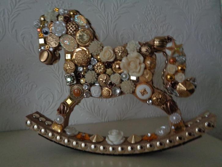 Brocante Beeldje Mini Hobbelpaardje Nr GHP 1, Antiek en Kunst, Curiosa en Brocante, Ophalen