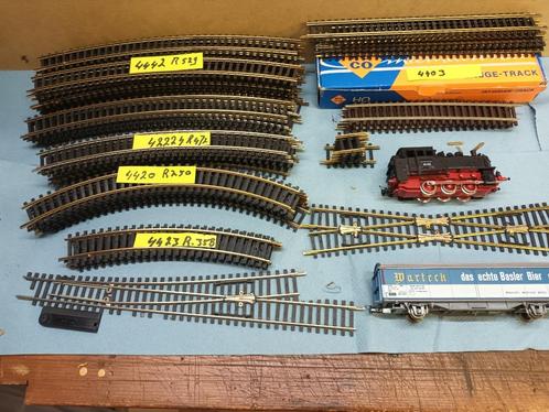 ROCO LOKJE 80-028  MET RAILS  EN WISSEL, Hobby en Vrije tijd, Modeltreinen | H0, Gebruikt, Rails, Gelijkstroom, Roco, Verzenden