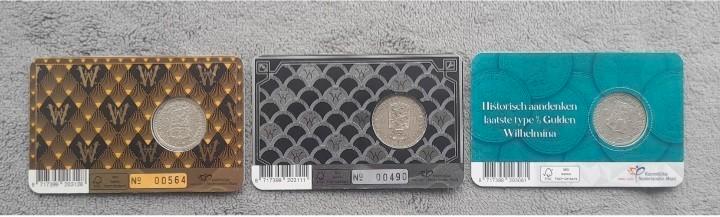 Coincards halve gulden setje, Postzegels en Munten, Munten | Nederland, ½ gulden, Koningin Wilhelmina, Ophalen of Verzenden