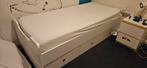 Mooie witte 1 persoons bed met matras, Ophalen, 90 cm, Eenpersoons, Wit