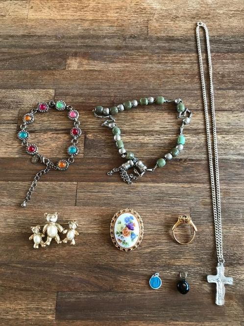 Diverse kettingen, hanger, armbanden, bedel, sierraden., Sieraden, Tassen en Uiterlijk, Kettingen, Gebruikt, Zilver, Met hanger