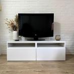 Ikea besta tv meubel wit glazen plaat lades, Minder dan 100 cm, 25 tot 50 cm, 100 tot 150 cm, Zo goed als nieuw