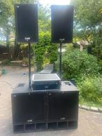 Gae geluidsset 2 x top / 2 x sub/ 2 tussenpalen/1x 4 ch amp, Gebruikt, Overige typen, 120 watt of meer, Ophalen