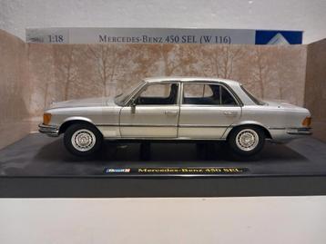 Mercedes Benz 450 SEL zilvdr grijs Revell metal 1:18 KRD beschikbaar voor biedingen