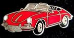Porsche type 911-cabriolet pin- rood zilver emaille, Verzamelen, Speldjes, Pins en Buttons, Verzenden, Nieuw, Transport, Speldje of Pin
